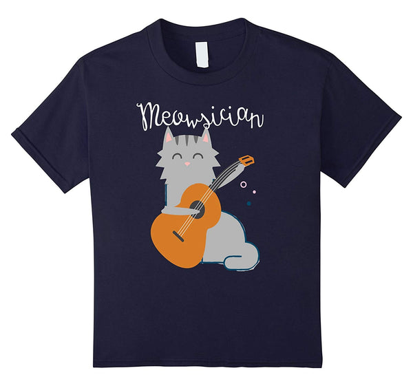 Meowsician Guitar Cat Novelty Tshirt