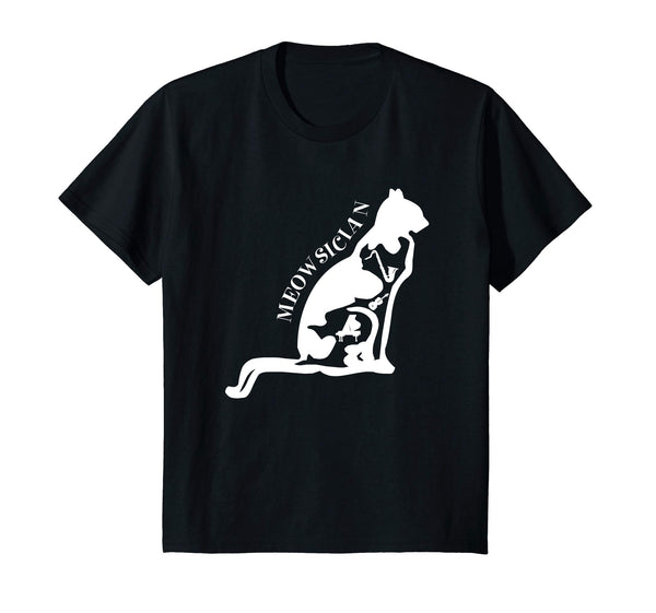 Meowsician Cat silhouette T - Shirt