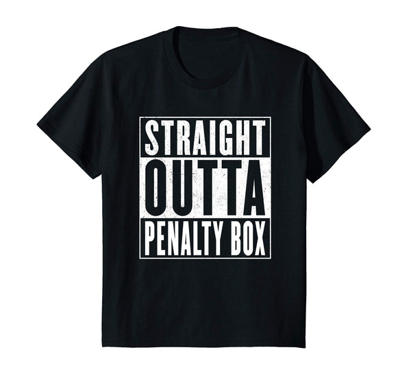 Straight Outta The Penalty Box Shirt Funny Retro Hockey Gift