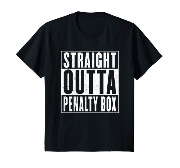 Straight Outta The Penalty Box Shirt Funny Retro Hockey Gift