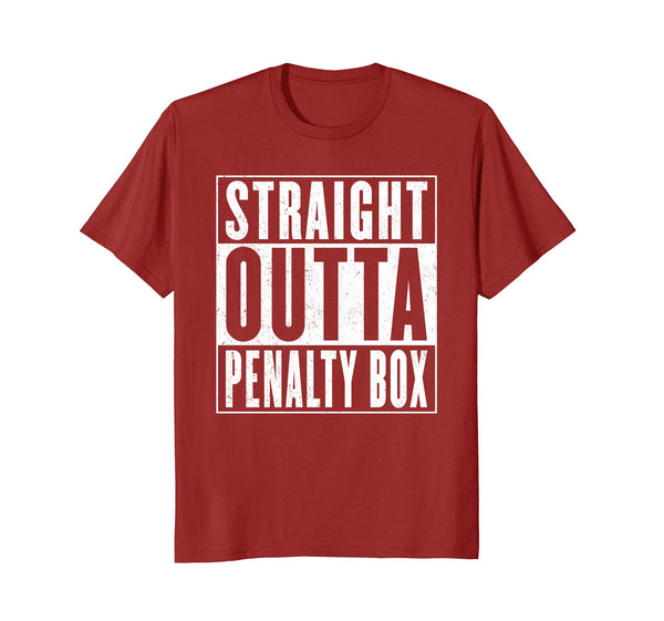 Straight Outta The Penalty Box Shirt Funny Retro Hockey Gift