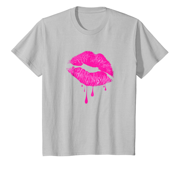 Hot Pink Lips Kiss Neon 80s Retro Lipstick Party T-Shirt