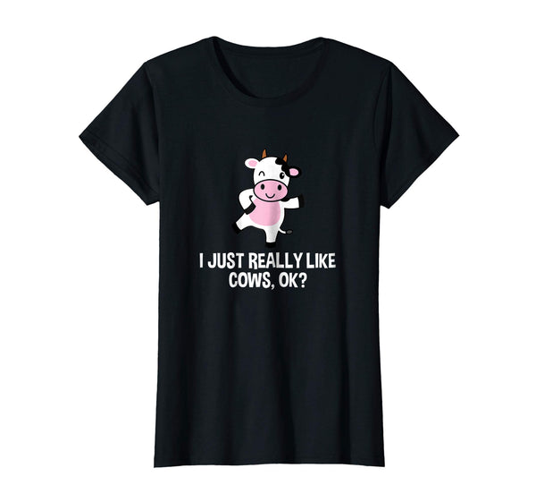I Just Really Like Cows Ok Funny Kids Birthday Shirt Gift