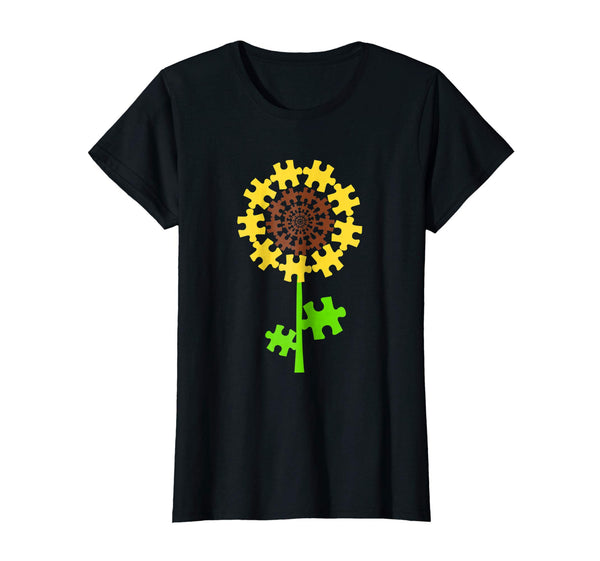 Sunflower Autism Awareness Pieces Puzzle T-Shirt Men Women
