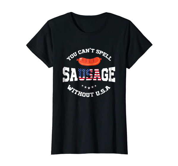 TECHSUWN You Can't Spell Sausage Without USA T-shirt