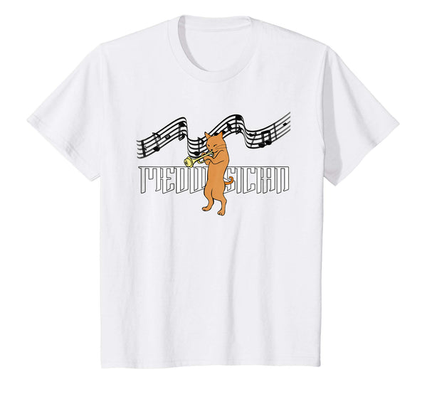Music Cat Shirt - Music Notes Kitty Lover Trumpet Meowsician