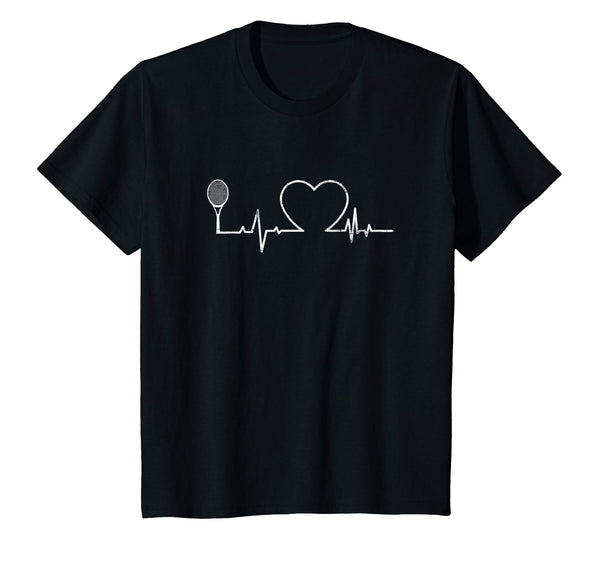 Heartbeat Tennis Racket Racquet Lover Player Coach EKG Shirt
