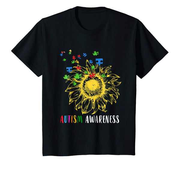 Autism Awareness Shirt Women Puzzle Sunflower Lover Gift
