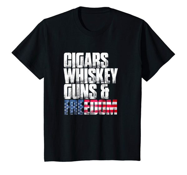 Cigars Whiskey Guns & Freedom Patriotic 4th Of July Shirt