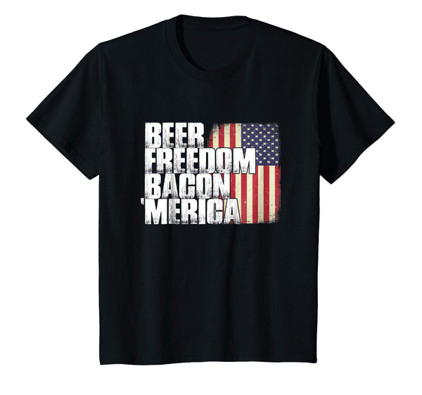Beer Freedom Bacon 'Merica Patriotic US Flag Funny Shirt