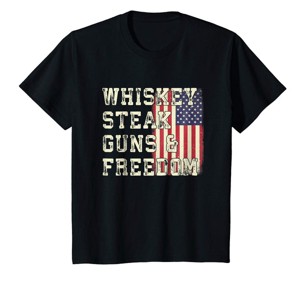 Whiskey Steak Guns & Freedom Patriotic Flag Gift T Shirt