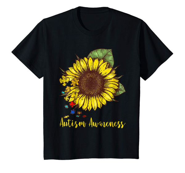 Autism Awareness Puzzle Sunflower Lover Vintage Gift Shirt