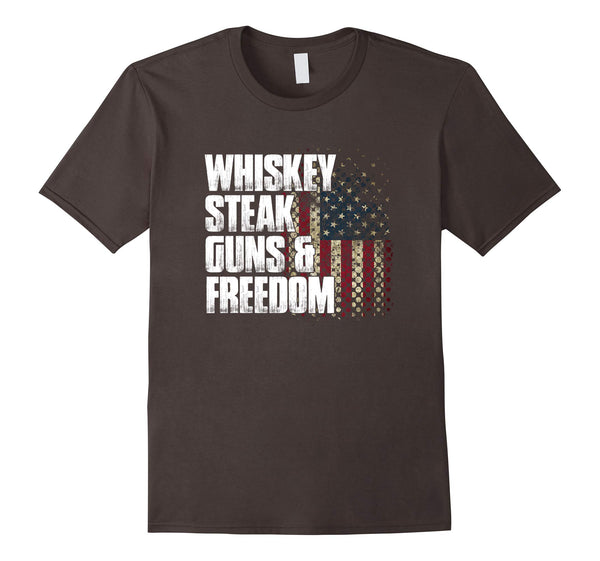 Whiskey Steak Guns & Freedom Patriotic Flag Gift T Shirt