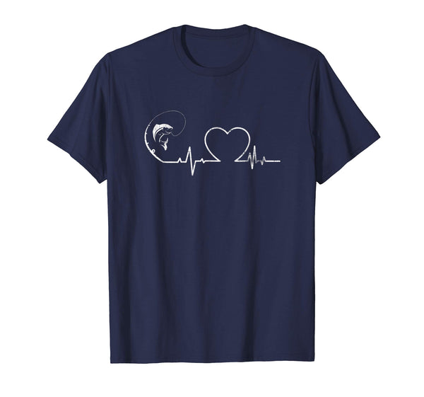 Heartbeat Fishing Funny Cool Fisherman Rod Fish Shirt