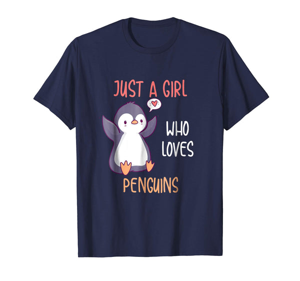 Just A Girl Who Loves Penguins Shirt, Funny Penguins TShirt