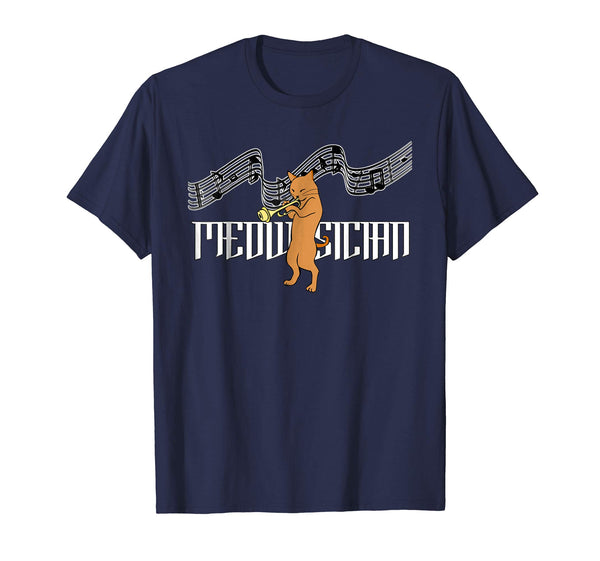 Music Cat Shirt - Music Notes Kitty Lover Trumpet Meowsician