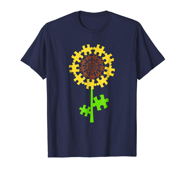 Sunflower Autism Awareness Pieces Puzzle T-Shirt Men Women