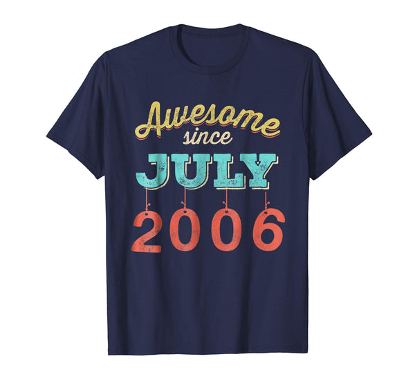 Awesome since JULY 2006 12nd Vintage Birthday T Shirt Gift
