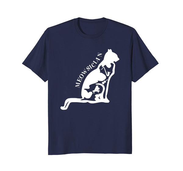 Meowsician Cat silhouette T - Shirt