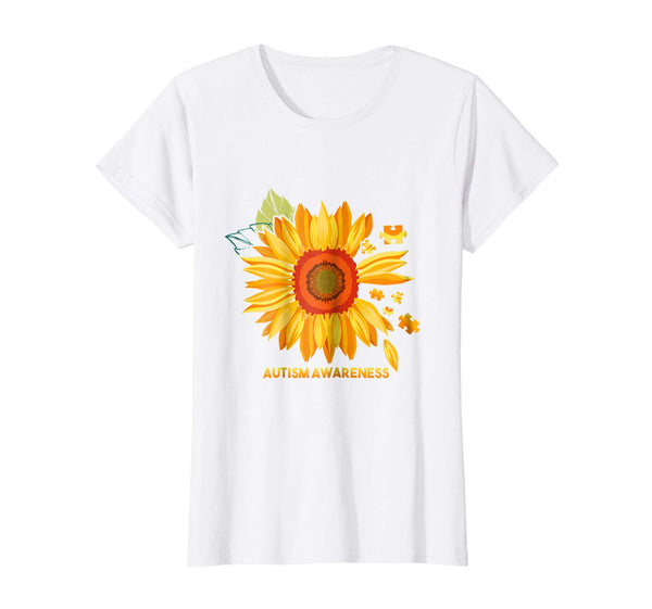 Autism Awareness Sunflower T-shirt Impressive Pieces Puzzle