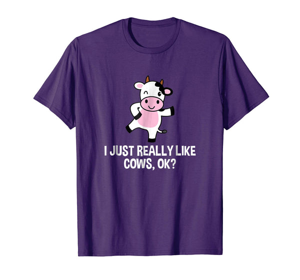 I Just Really Like Cows Ok Funny Kids Birthday Shirt Gift