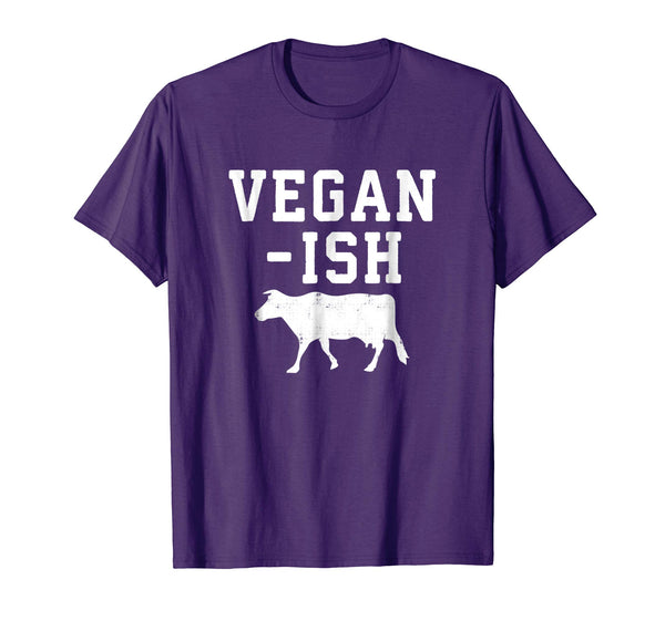 Vegan -Ish Funny Cow Lover Vintage Farm Animal Shirt