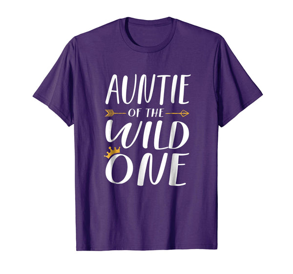 Funny Shirt Cute Auntie Of The Wild One Thing 1st Birthday
