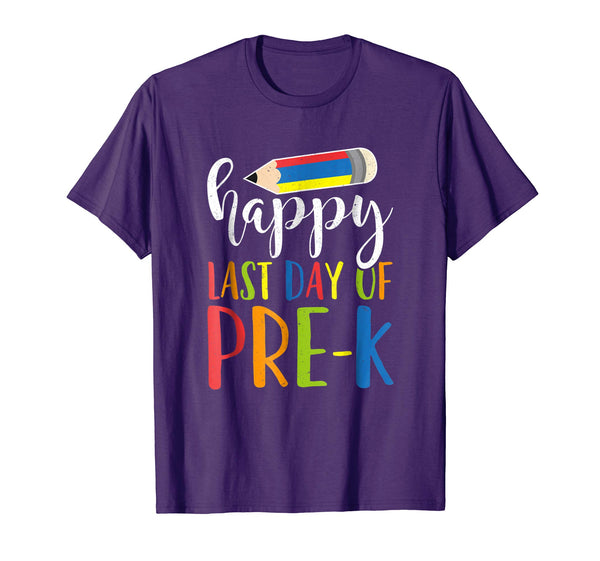 Happy Last Day Of Pre-K Shirt Teacher Student Grad Crayon