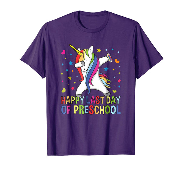 Happy Last Day Of Preschool Teacher Student Unicorn Shirt