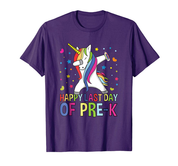 Happy Last Day Of Pre-K Teacher Student Grad Unicorn Shirt