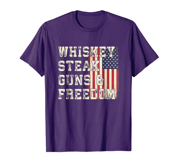 Whiskey Steak Guns & Freedom Patriotic Flag Gift T Shirt