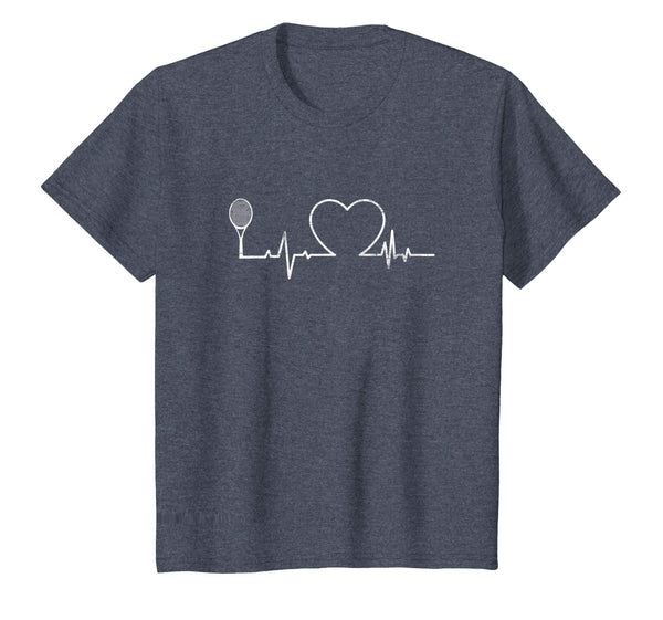 Heartbeat Tennis Racket Racquet Lover Player Coach EKG Shirt