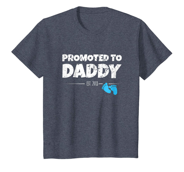 Mens Promoted To Daddy Shirt 2018 First Time New Dad Gift