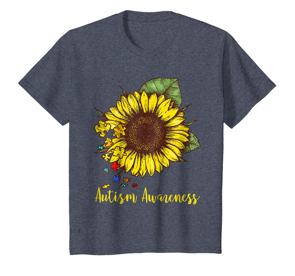 Autism Awareness Puzzle Sunflower Lover Vintage Gift Shirt