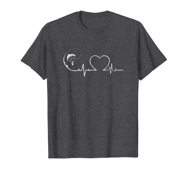 Heartbeat Fishing Funny Cool Fisherman Rod Fish Shirt