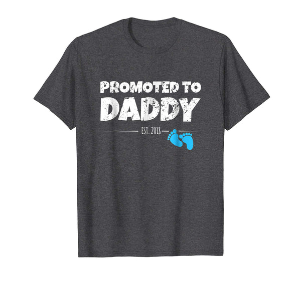 Mens Promoted To Daddy Shirt 2018 First Time New Dad Gift