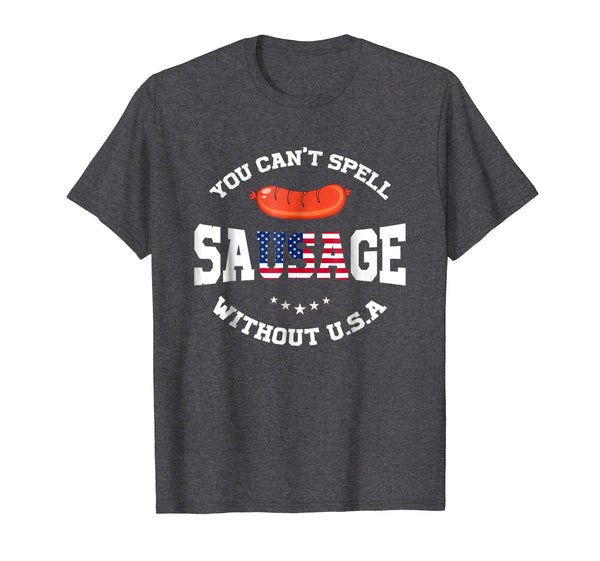 TECHSUWN You Can't Spell Sausage Without USA T-shirt