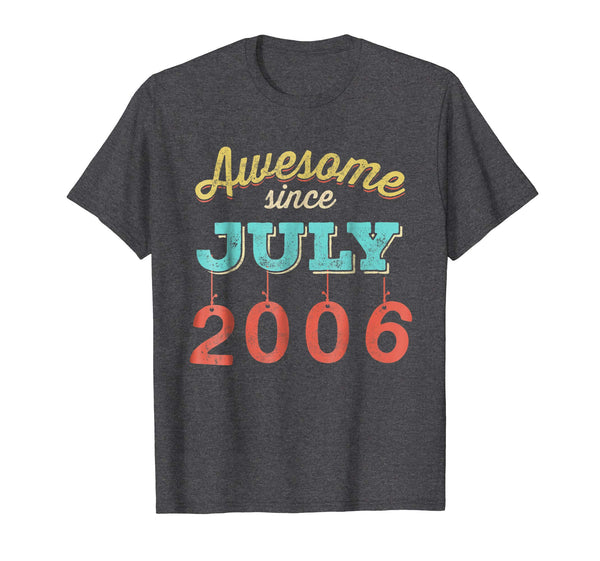 Awesome since JULY 2006 12nd Vintage Birthday T Shirt Gift