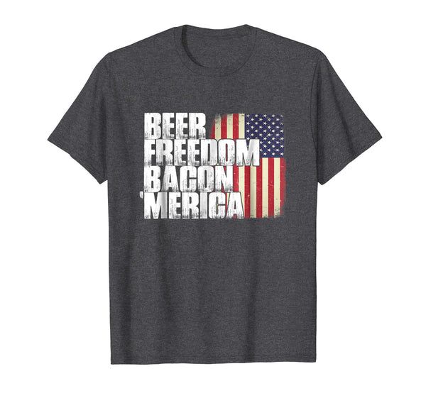 Beer Freedom Bacon 'Merica Patriotic US Flag Funny Shirt