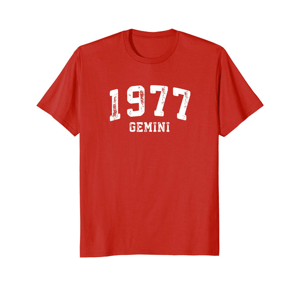 41st Birthday Gift: Vintage 1977 Gemini Zodiac Pride T Shirt