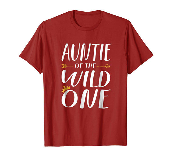 Funny Shirt Cute Auntie Of The Wild One Thing 1st Birthday