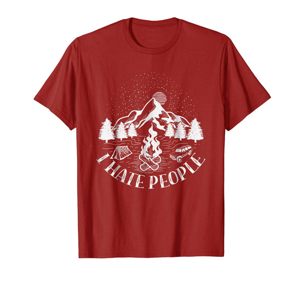 I Hate People T Shirt Mountain Camping Lovers Women Men Kids