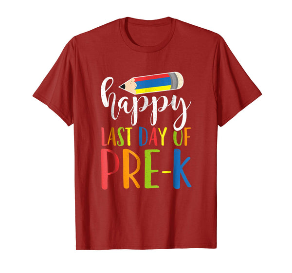 Happy Last Day Of Pre-K Shirt Teacher Student Grad Crayon