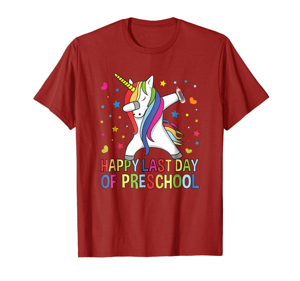 Happy Last Day Of Preschool Teacher Student Unicorn Shirt