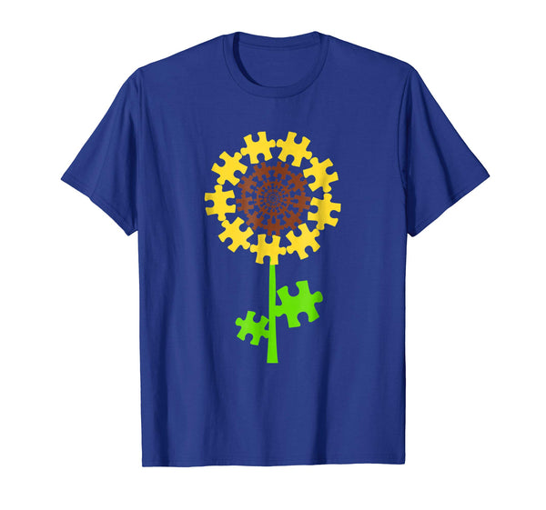 Sunflower Autism Awareness Pieces Puzzle T-Shirt Men Women