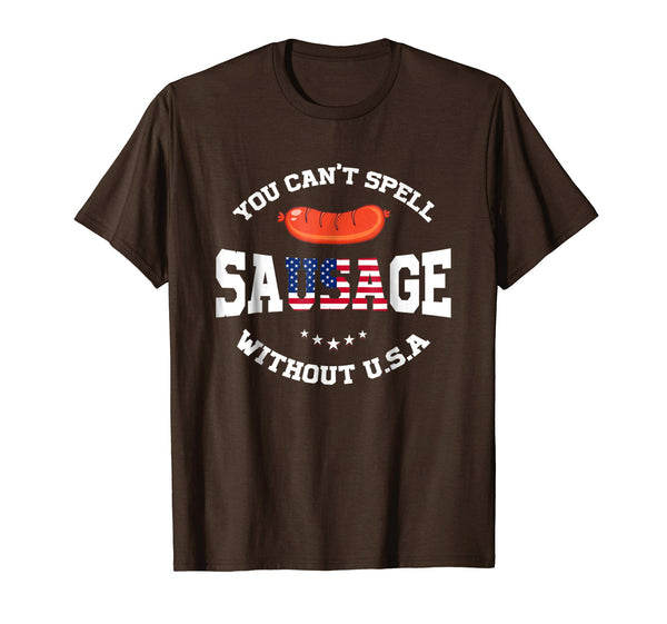 TECHSUWN You Can't Spell Sausage Without USA T-shirt