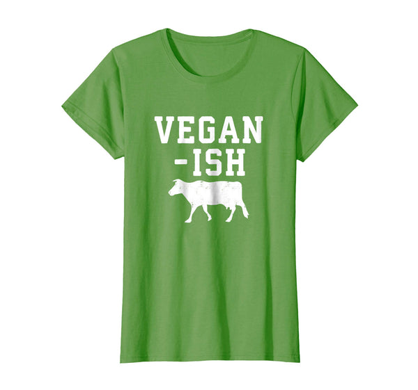 Vegan -Ish Funny Cow Lover Vintage Farm Animal Shirt