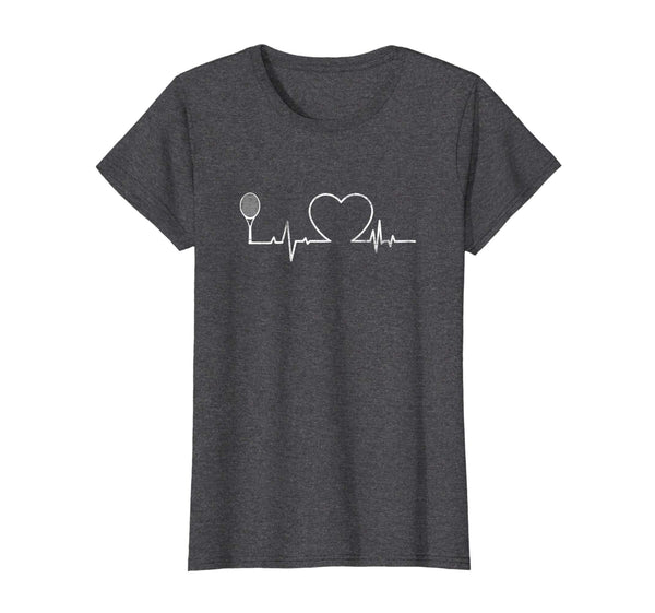 Heartbeat Tennis Racket Racquet Lover Player Coach EKG Shirt
