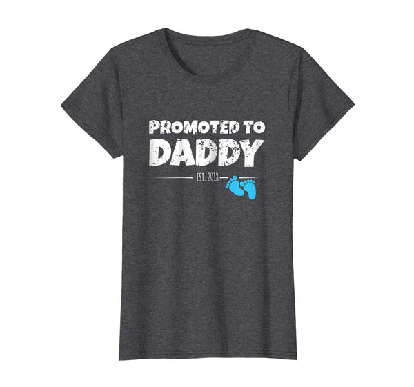Mens Promoted To Daddy Shirt 2018 First Time New Dad Gift