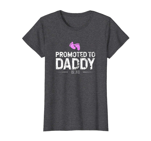 Mens Promoted To Daddy Shirt 2018 First Time New Dad Gift